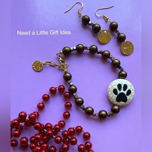 I Love my Dog Bracelet & Earrings. Dog Lover Special Set. One of a Kind